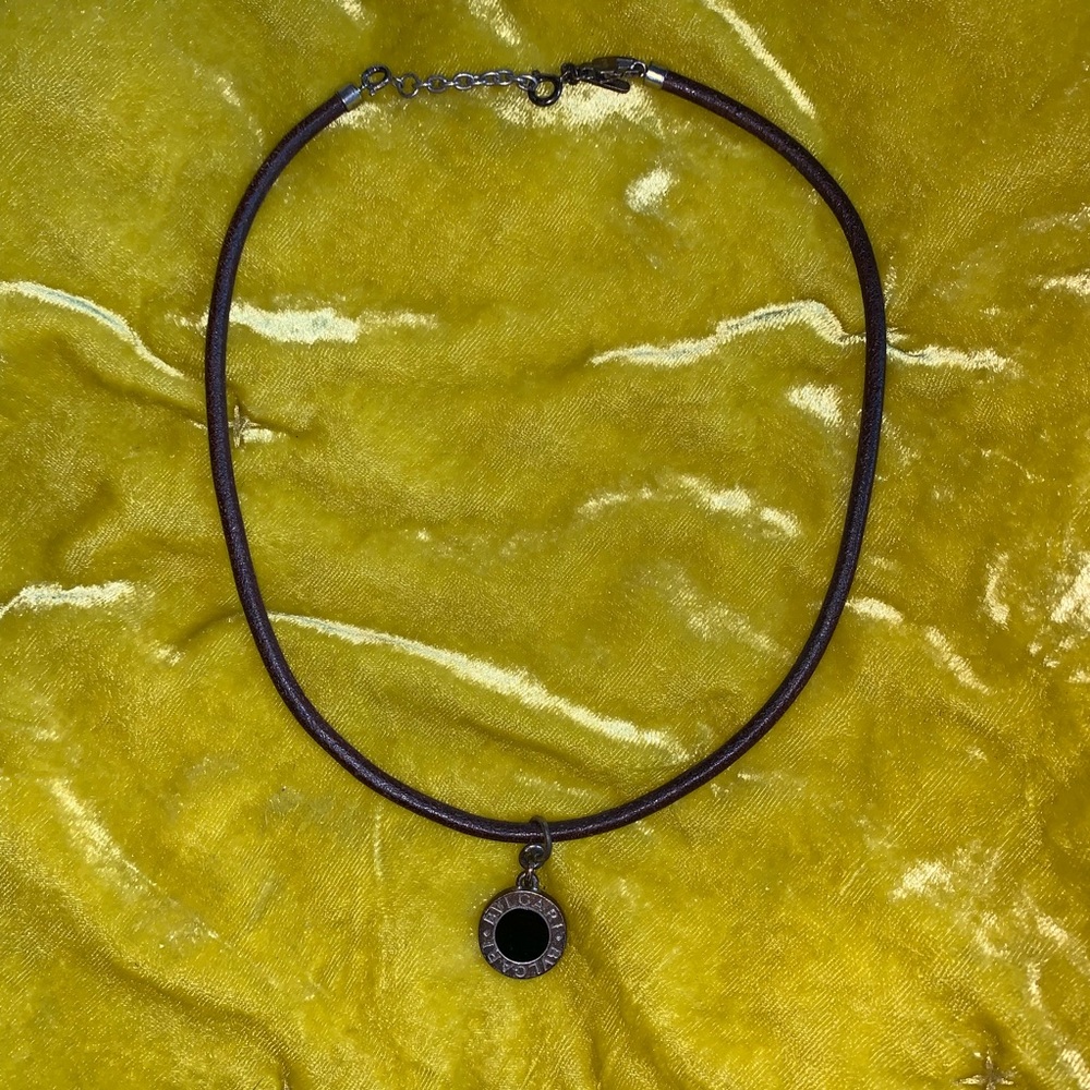 Bulgari sterling silver and onyx necklace